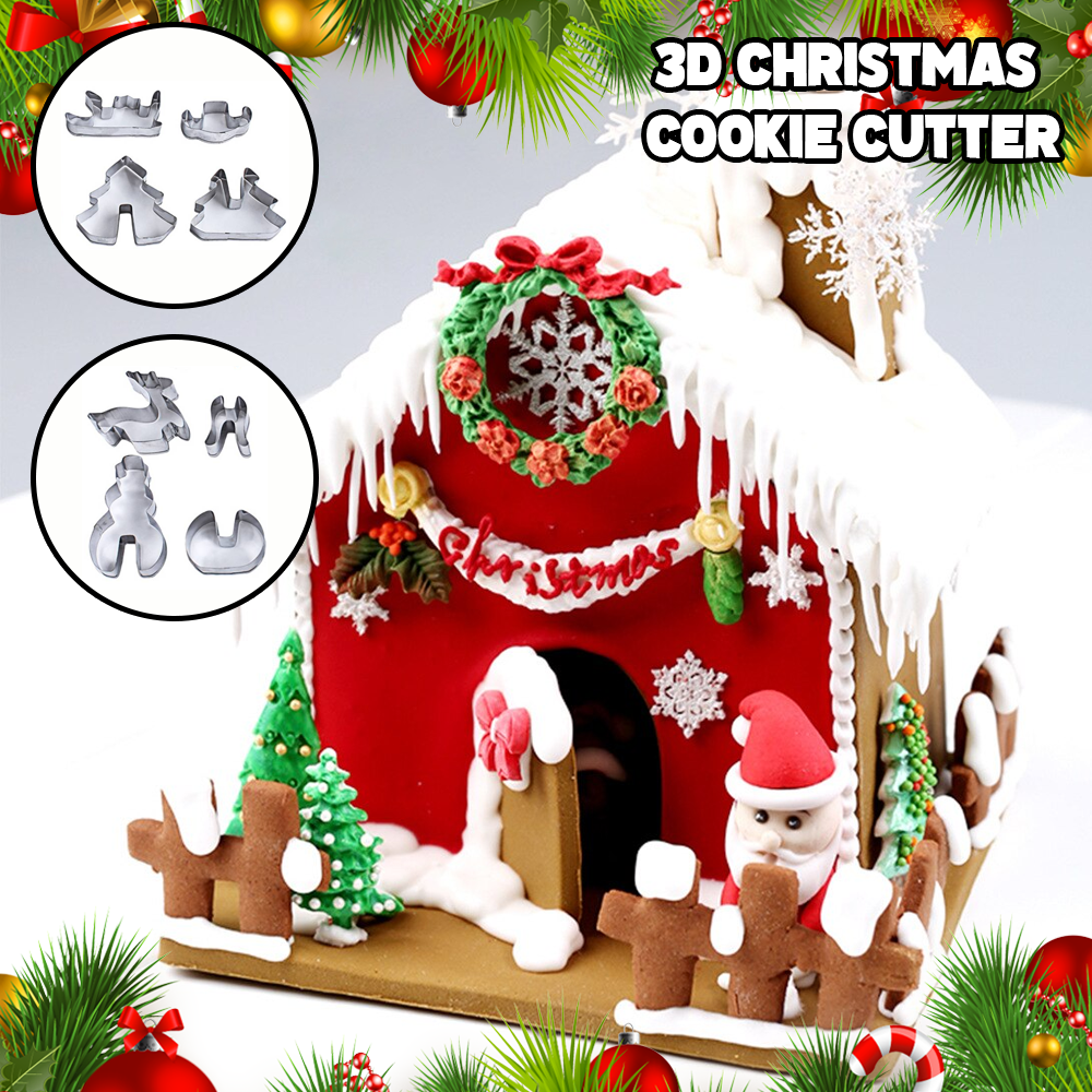 3D Christmas Cookie Cutter (8pcs)