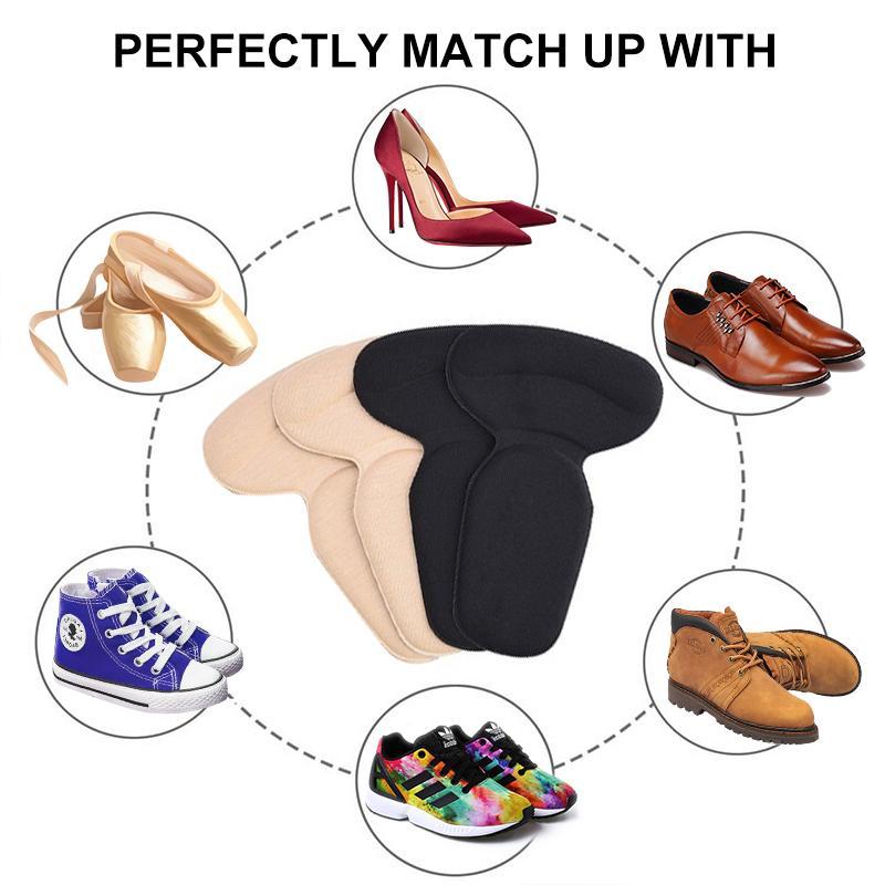 1 paar superzachte T-vormige siliconen anti-blaas hielkussentjes