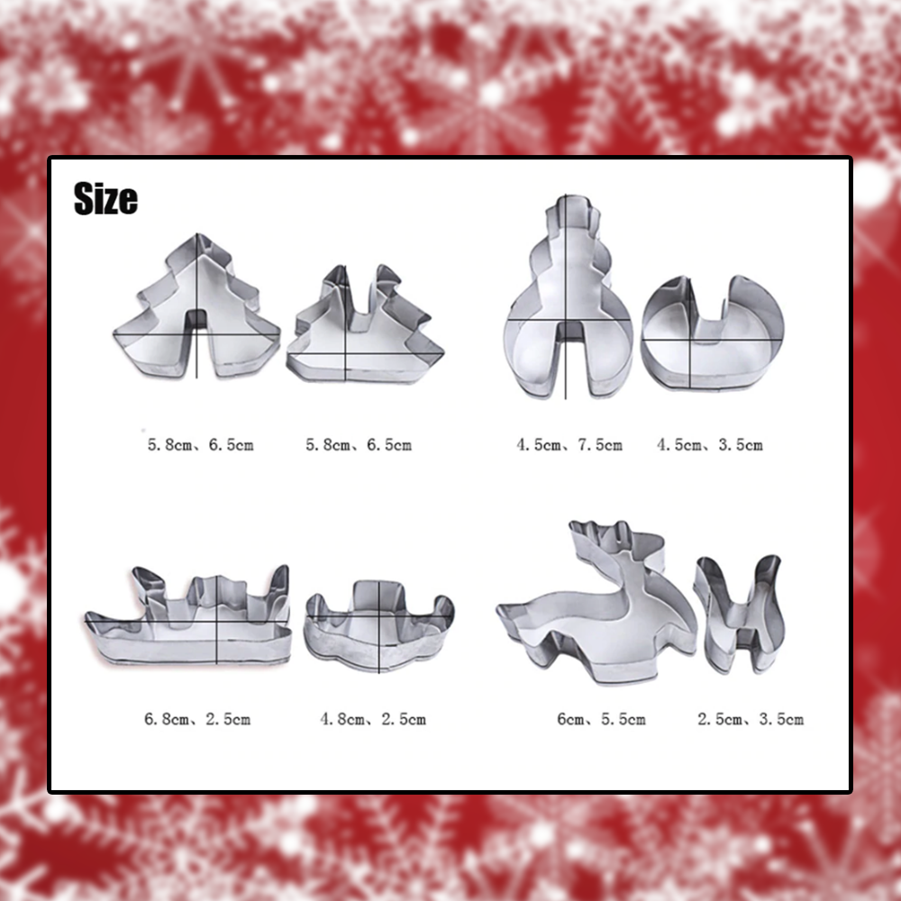 3D Christmas Cookie Cutter (8pcs)